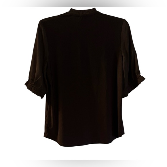 NWT Anne Klein Black Tie-Front Blouse - Picture 4 of 8